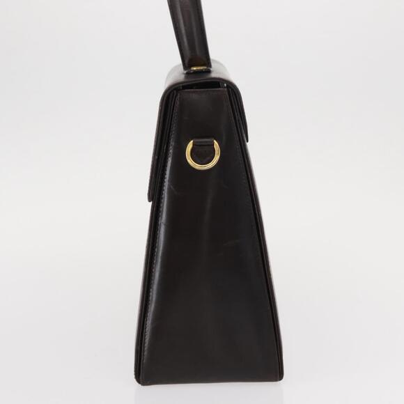 Salvatore Ferragamo Gancini Hand Bag Leather Black Gold Auth 153902 - Picture 3 of 16
